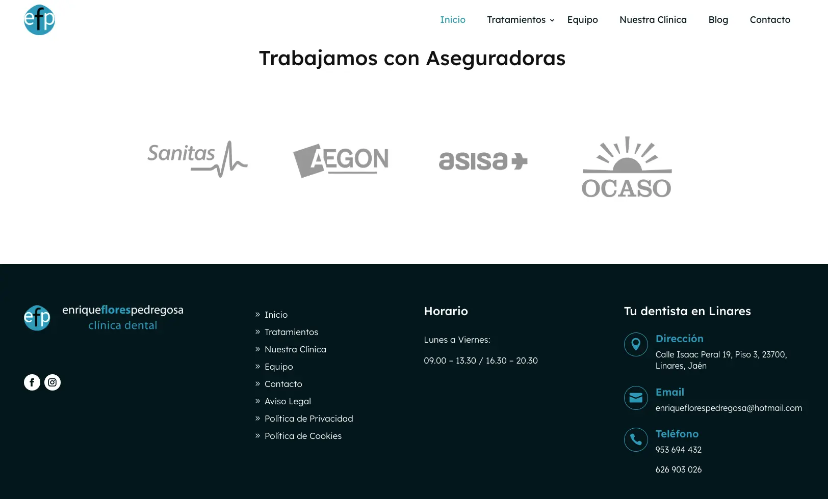 Diseño de página web para dentista